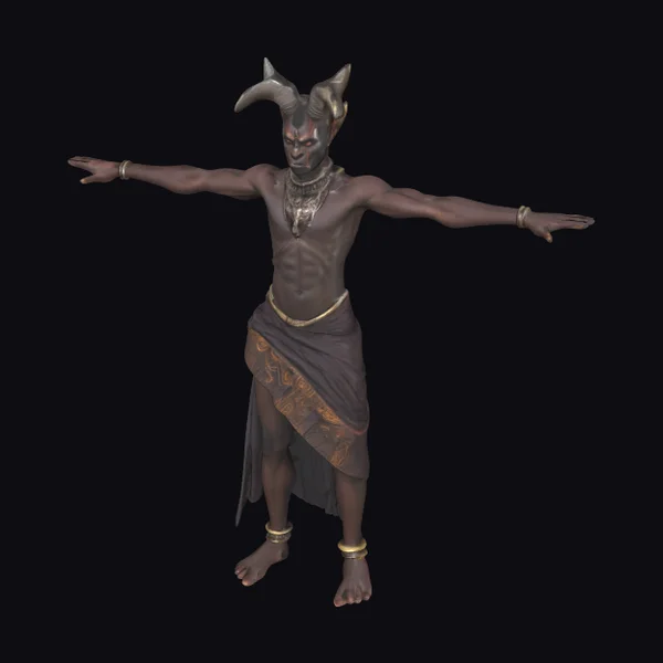 African Demon with Horns