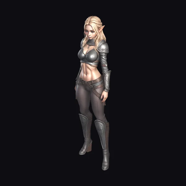 Armored Elven Female Warrior