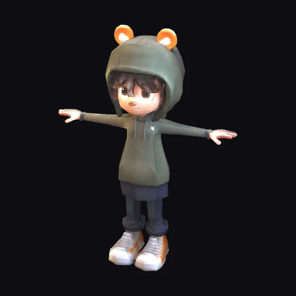 Animated Voxel Art Boy