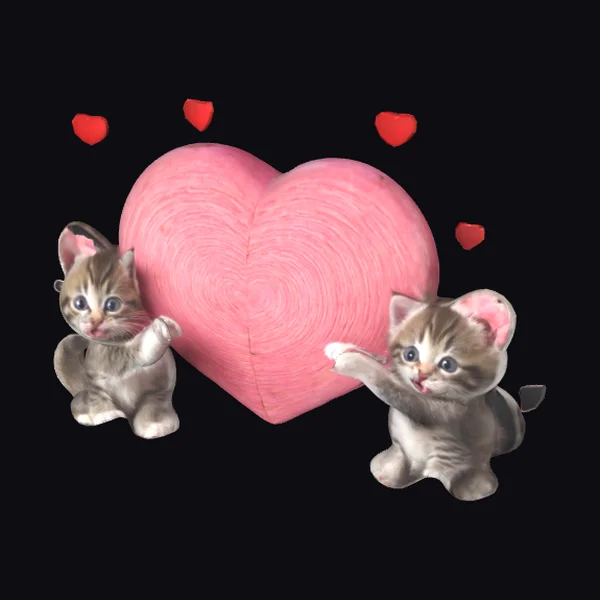 Kittens Playing Heart