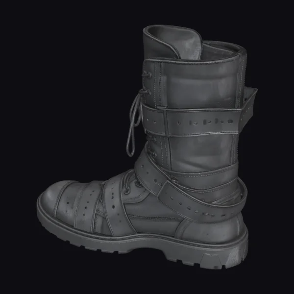 Mud-Splattered Combat Boot