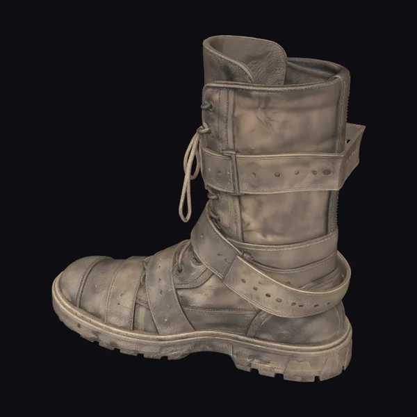 Mud Splattered Combat Boot