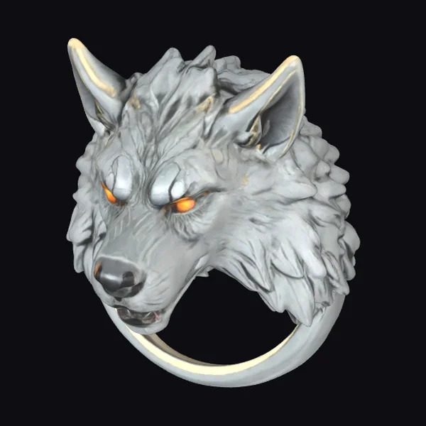 Wolf Head Ring