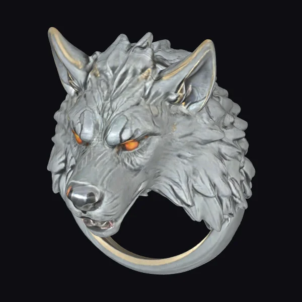 Wolf Head Ring