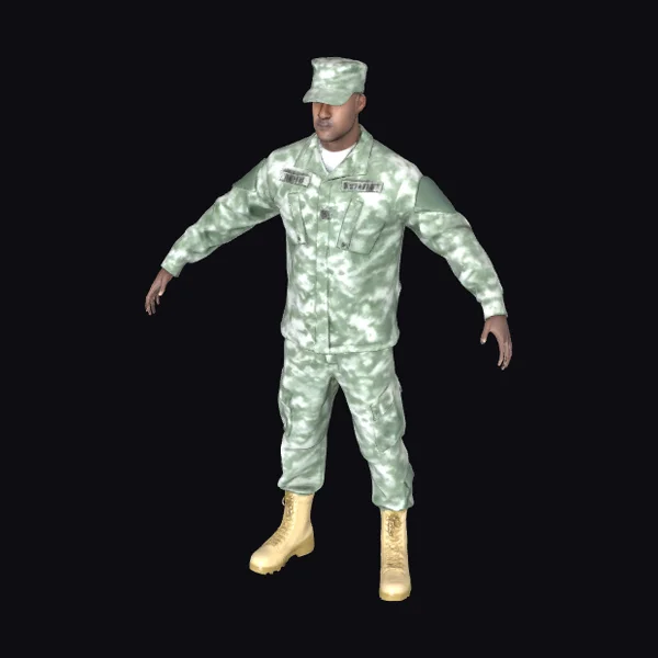 Military Man Camouflage Uniform