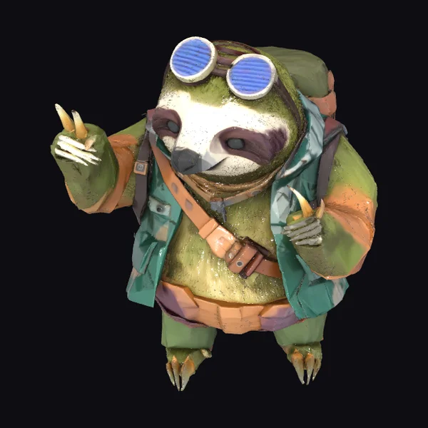 Adventurous Sloth Character