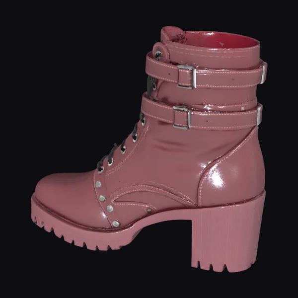 Pink Buckle Ankle Boot