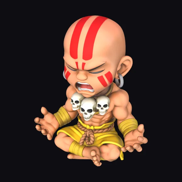 Yoga Master with Skulls