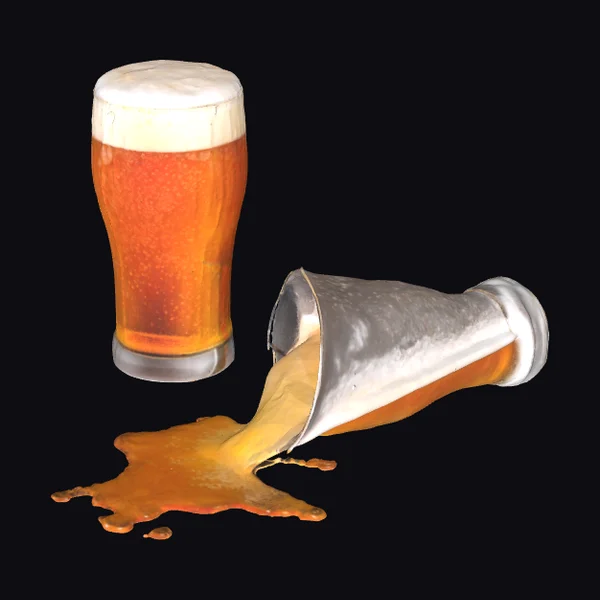 Beer Glass and Spill