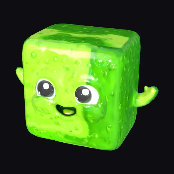 Green Cube Character