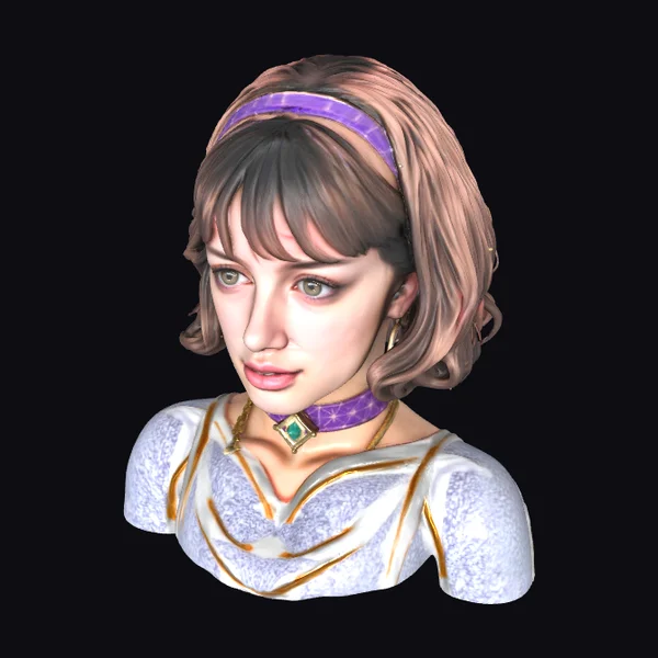 Woman with Purple Accessories