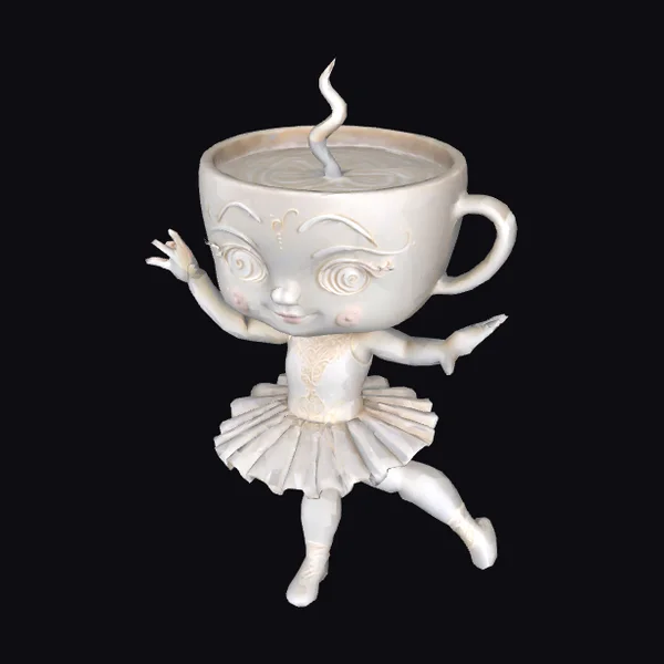 Whimsical Tea Cup Ballerina