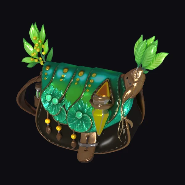 Ornate Green Satchel