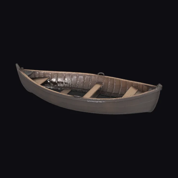 Weathered Wooden Canoe