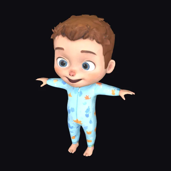 Cartoon Baby in Pajamas