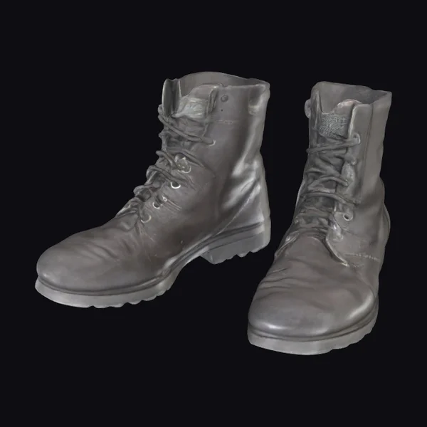 Black Leather Combat Boots