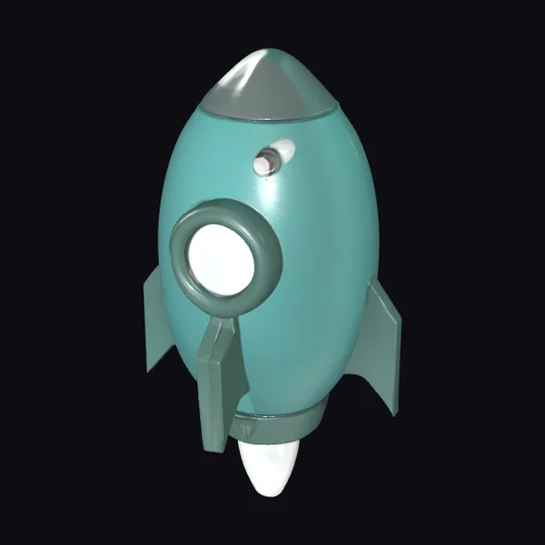 Teal Rocket Toy