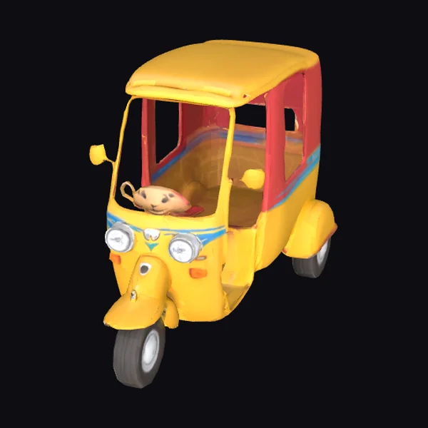 Yellow Tuk Tuk Vehicle