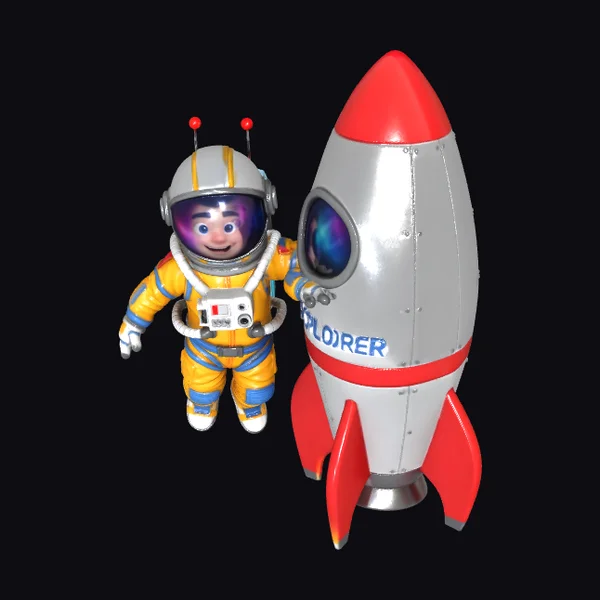 Astronaut and Rocket Ship