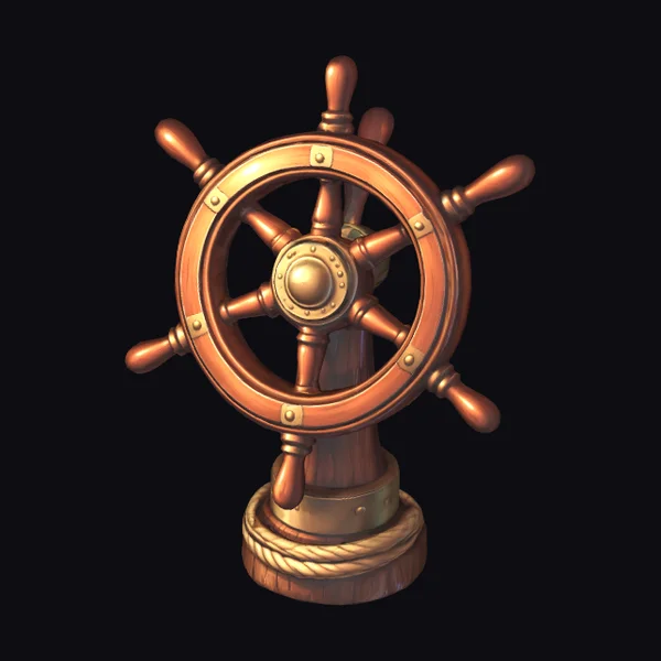 Golden Ship's Wheel