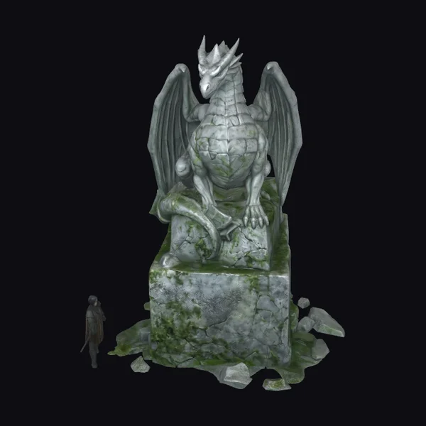 Ancient Stone Dragon Statue