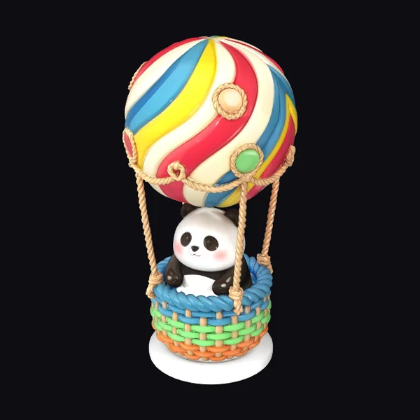 Panda in Hot Air Balloon