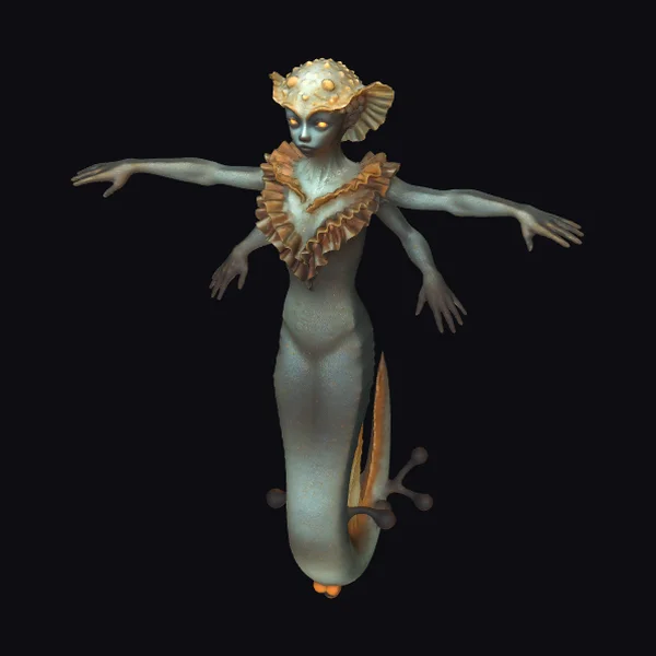 Golden Coral Mermaid
