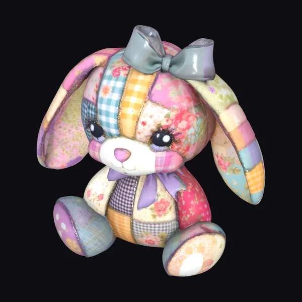 Patchwork Bunny Figurine