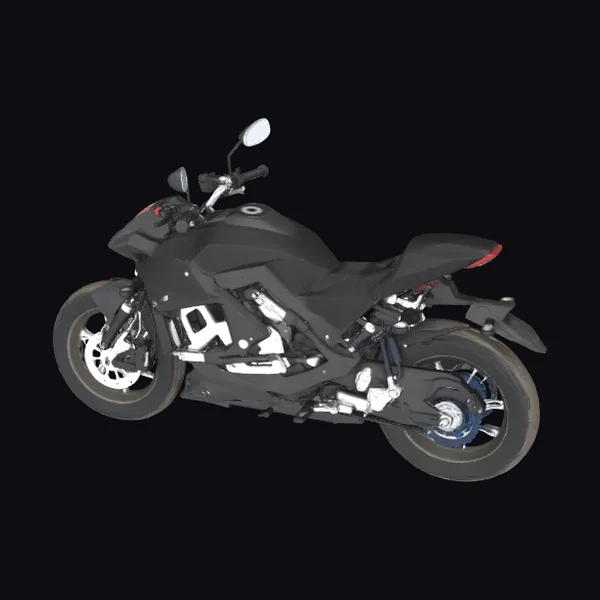 Black Motorcycle Rear View