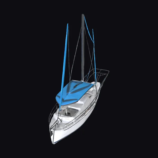 Sailboat with Blue Canopy