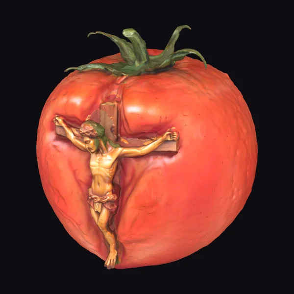 Crucifix on Tomato
