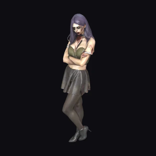 Zombie Girl in Miniskirt