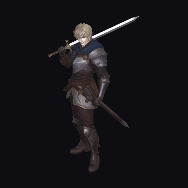 Armored Knight with Swords