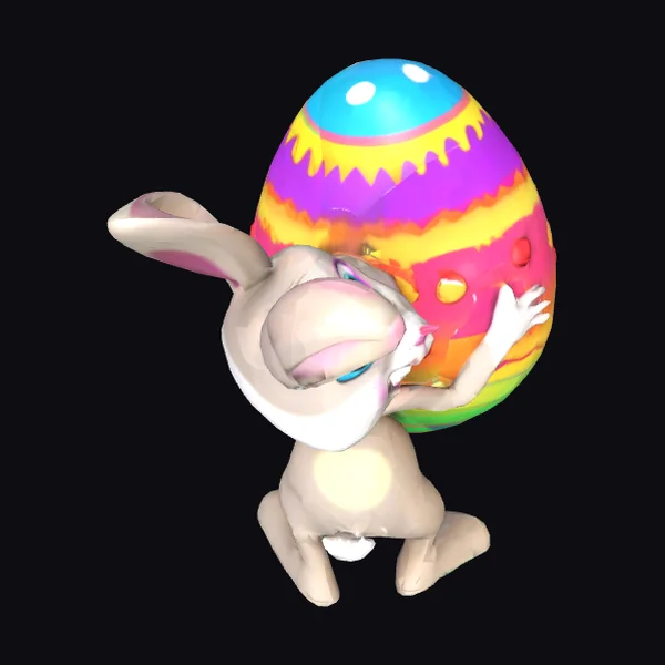 Bunny Holding Large Egg