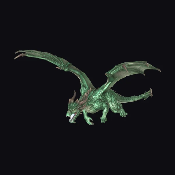 Emerald Dragon in Flight