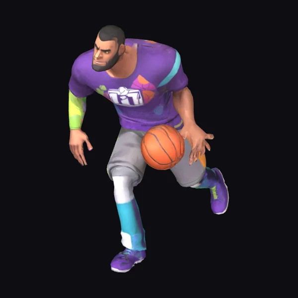 Dribbling Basketball Player