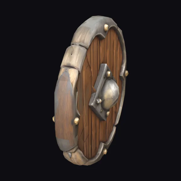 Wooden Shield with Metal Rim