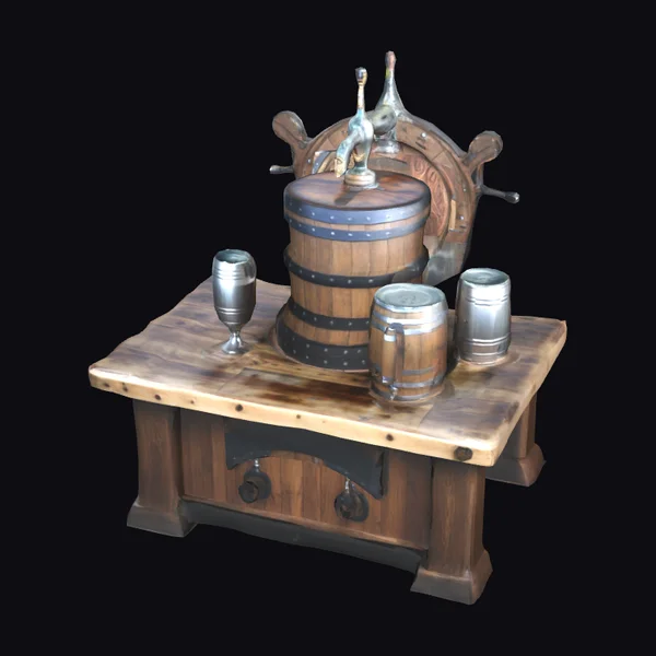 Wooden Kegger Table Setup