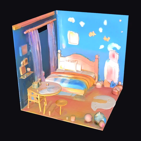 Cozy Cartoon Bedroom Interior