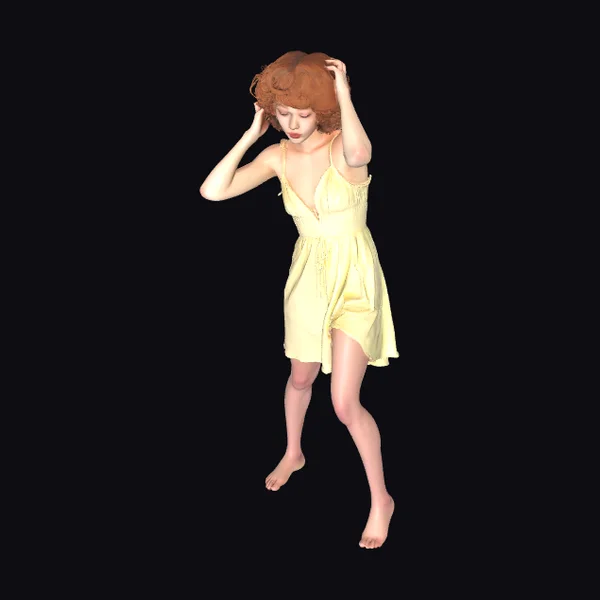 Barefoot Woman in Yellow