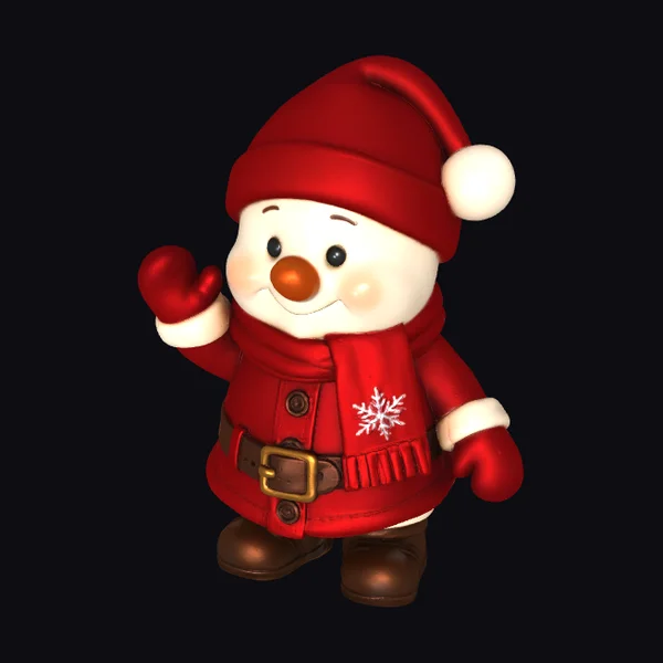 Jolly Snowman in Red