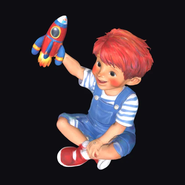 Boy with Toy Rocket