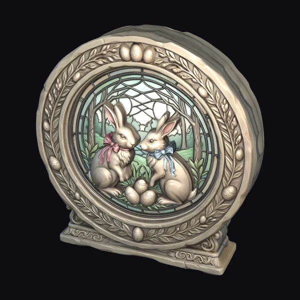 Rabbits in Stained Glass