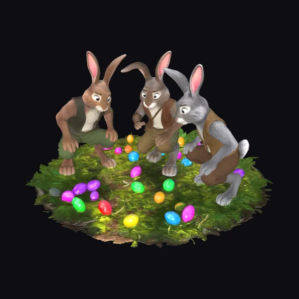 Three Easter Bunnies