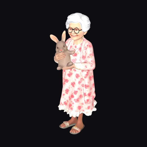 Elderly Woman with Bunny