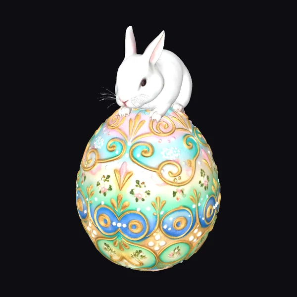Bunny on Easter Egg
