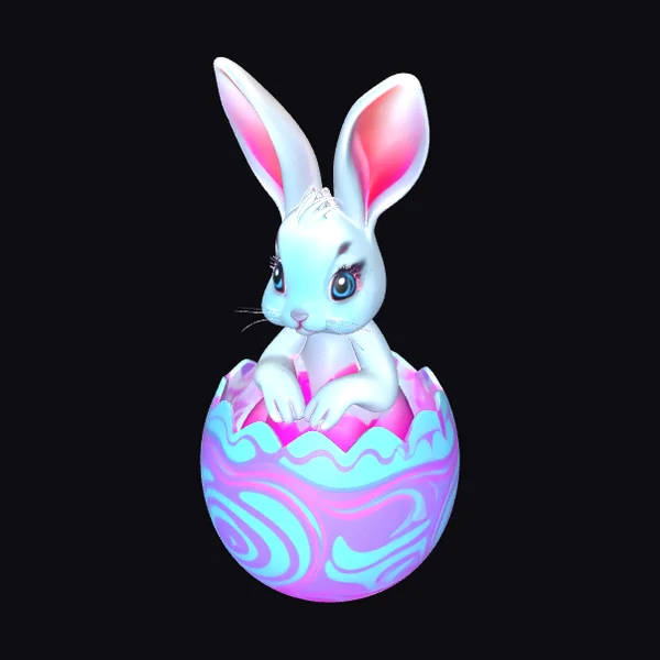 Psychedelic Bunny Egg