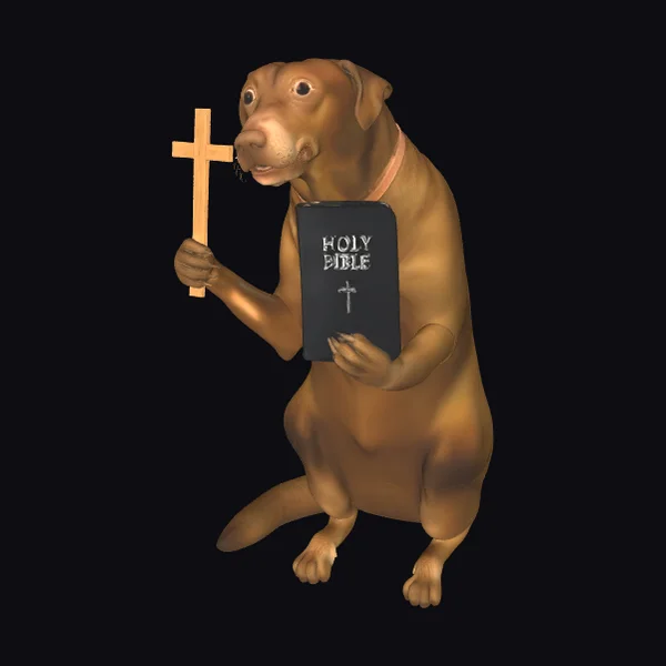 Dog with Cross and Bible