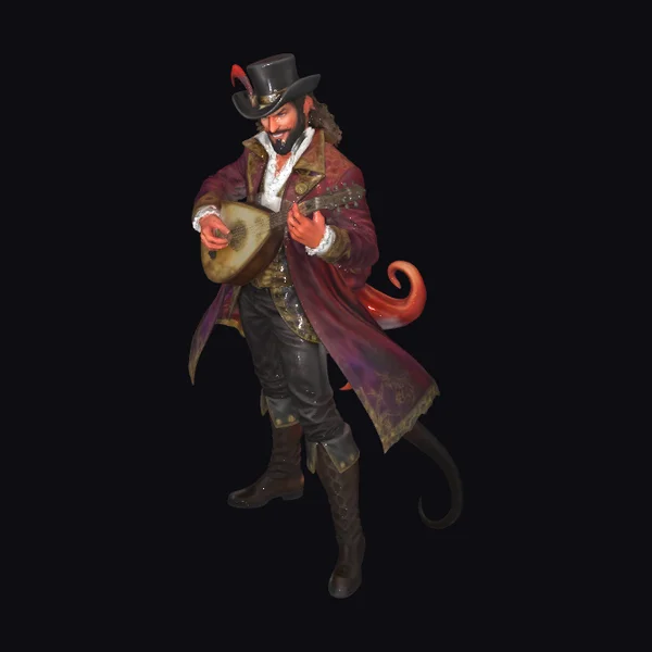 Fantasy Lute Playing Demon