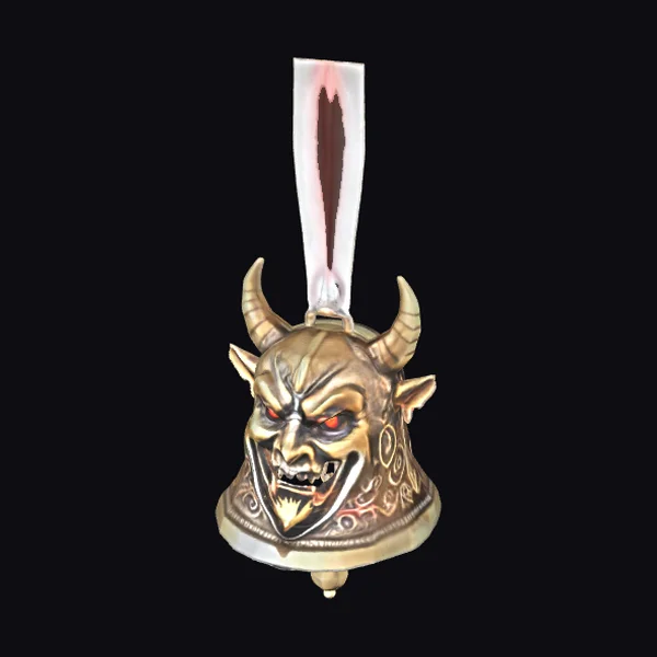 Golden Horned Bell Ornament